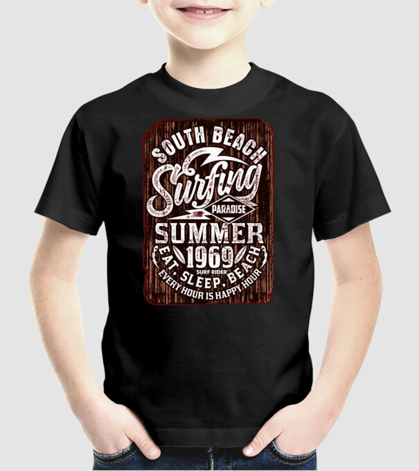 South Beach model negru pe tricou