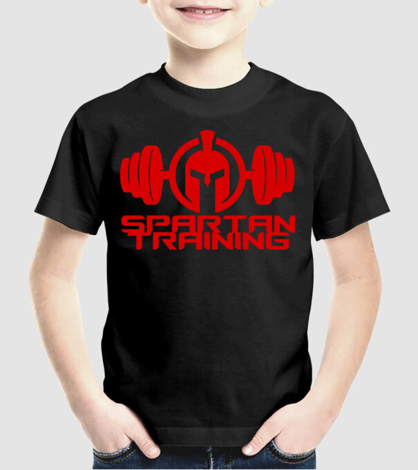 Spartan Training model negru pe tricou