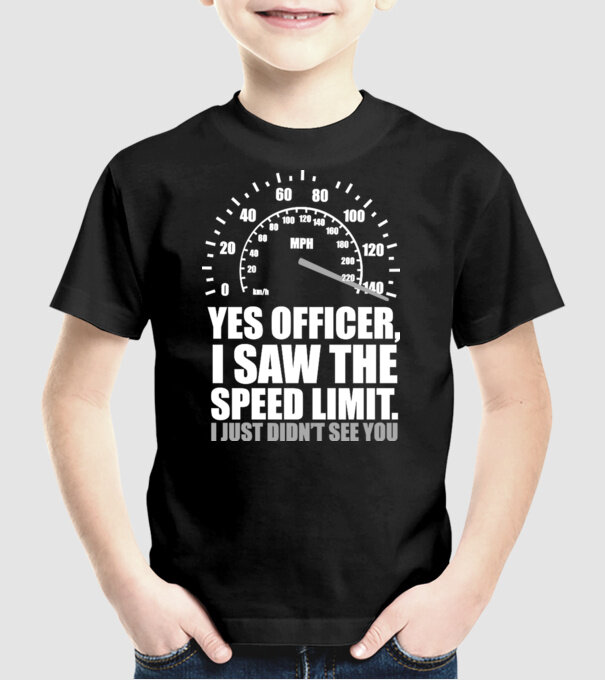 Speed limit model negru pe tricou