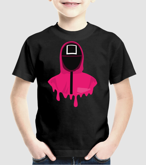 squid game square model negru pe tricou
