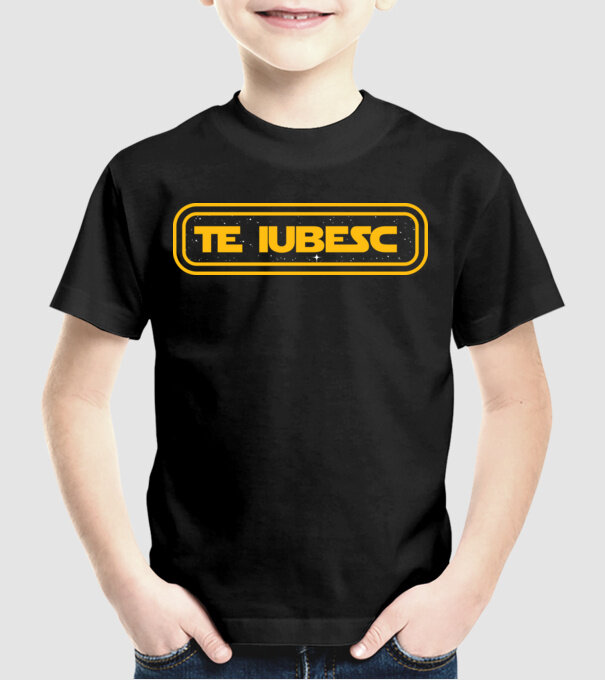 Starwars couple shirt model negru pe tricou