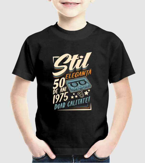 Stil eleganta 1975 model negru pe tricou