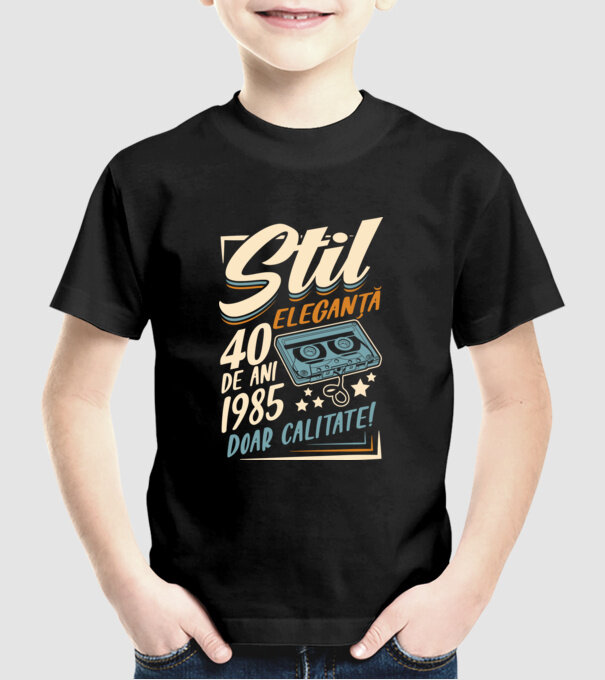 Stil eleganta 1985 model negru pe tricou