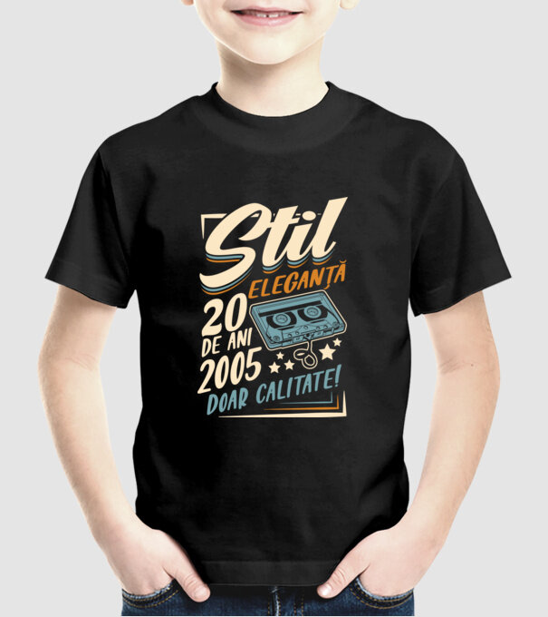 Stil eleganta 2005 model negru pe tricou