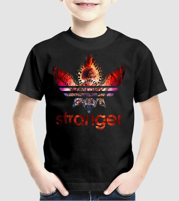 stranger logo poster model negru pe tricou