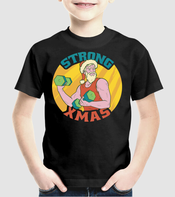 strong xmas model negru pe tricou