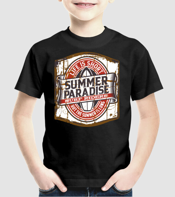 Summer Paradise model negru pe tricou
