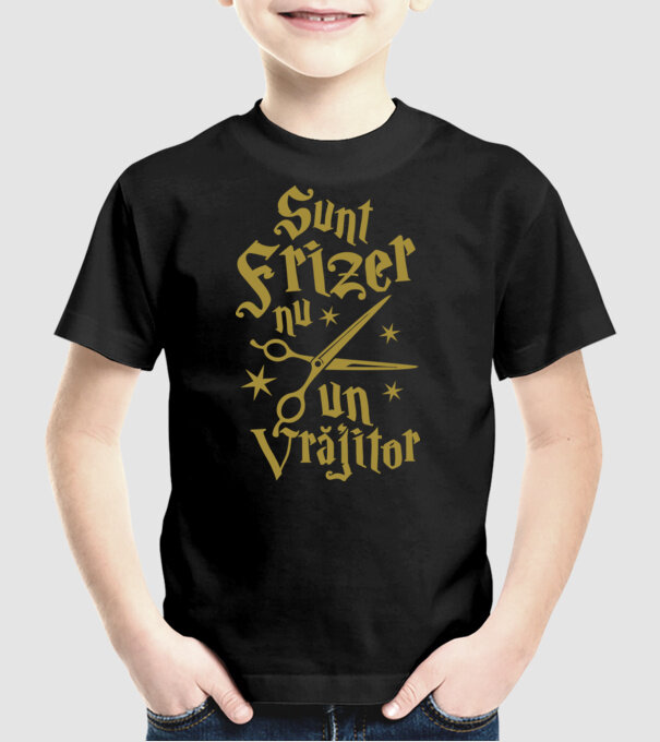 sunt frizer, nu un vrăjitor model negru pe tricou