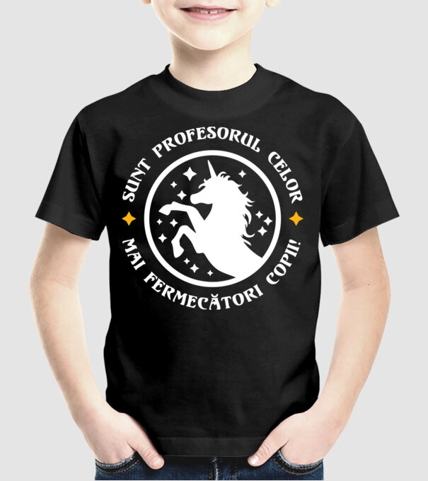 Sunt profesorul celor mai fermecători copii model negru pe tricou