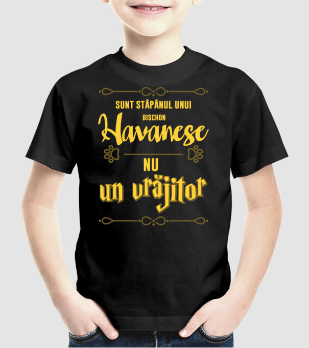 sunt stăpânul unui havanese, nu un vrăjitor model negru pe tricou