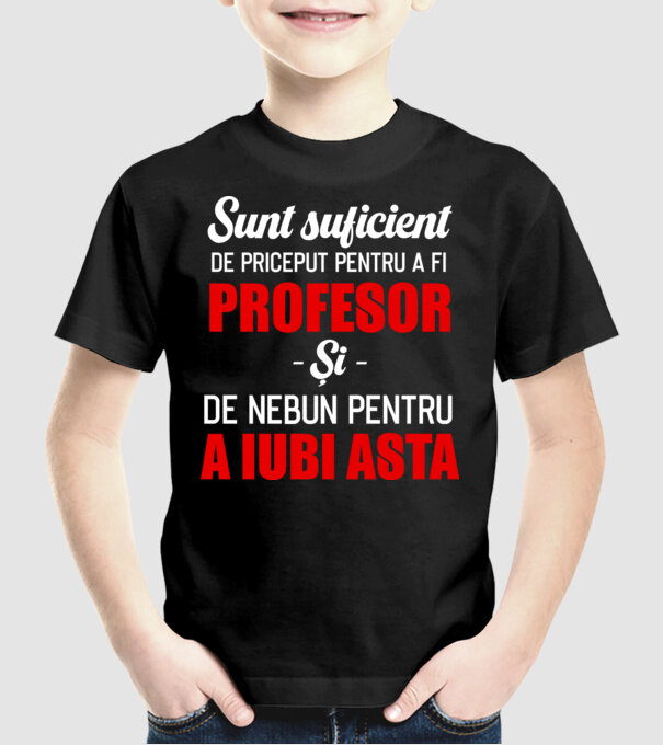 Sunt suficient de priceput pentru a fi PROFESOR și suficient de nebun pentru a iubi asta model negru pe tricou