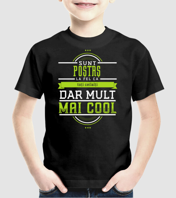 sunt un POȘTAȘ, la fel ca toți ceilalți, dar mult mai cool model negru pe tricou
