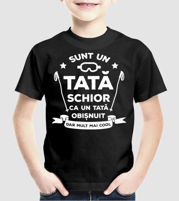 sunt un tată schior, ca un tată obișnuit, dar mult mai cool model negru pe tricou