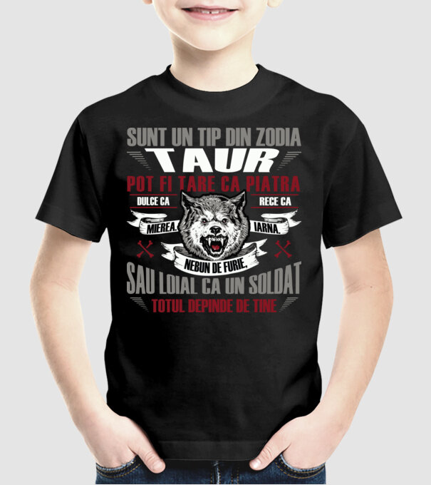 Sunt un tip din zodia Taur model negru pe tricou