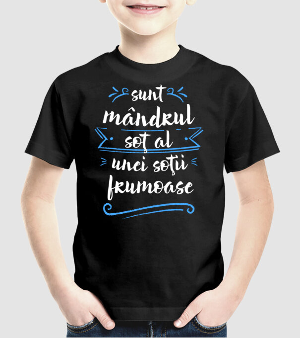 sunt mândrul soț al unei soții frumoase model negru pe tricou