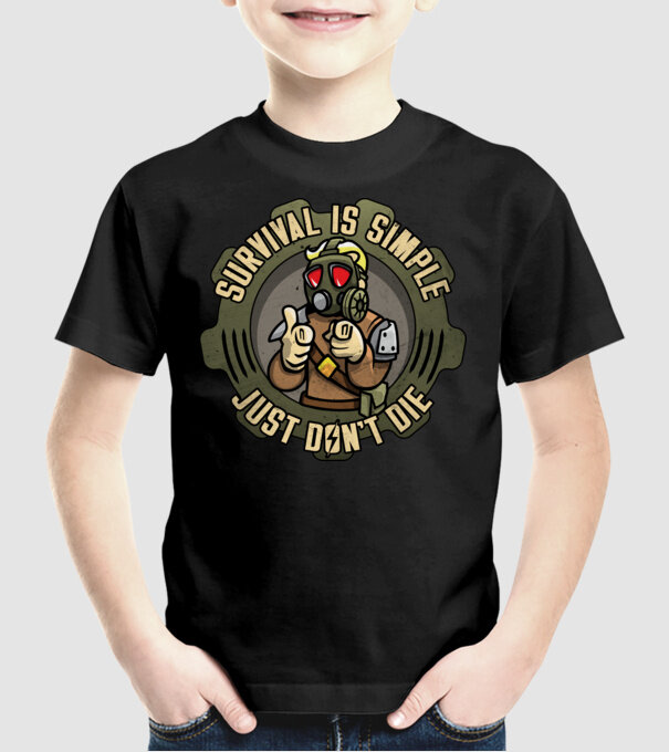 Survival model negru pe tricou