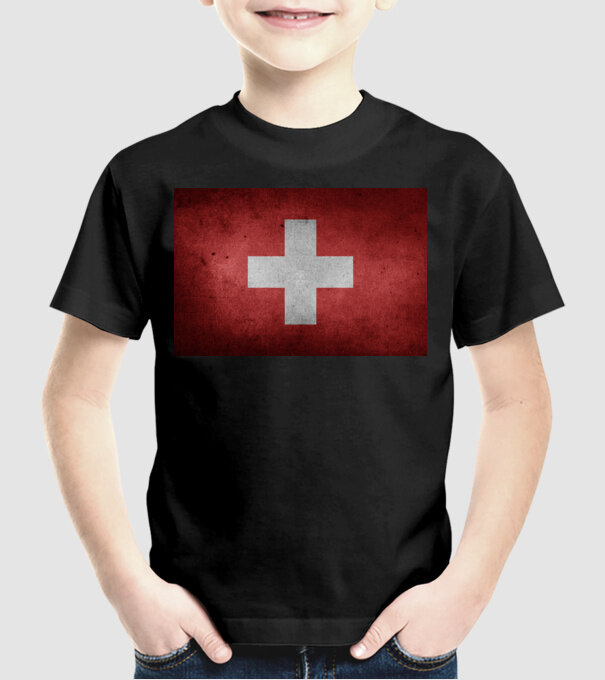 SWITZERLAND model negru pe tricou