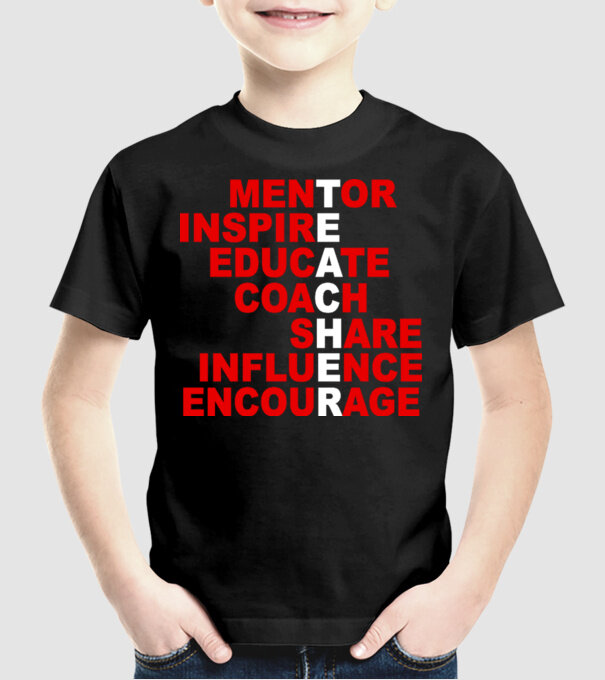 T E A C H E R model negru pe tricou
