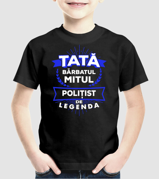 Tată - bărbatul, mitul, polițist de legendă model negru pe tricou