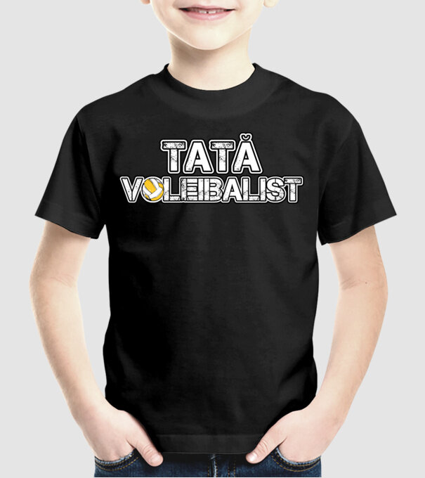 tată voleibalist model negru pe tricou