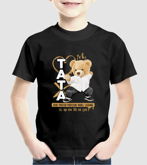 Tati Teddy model negru pe tricou