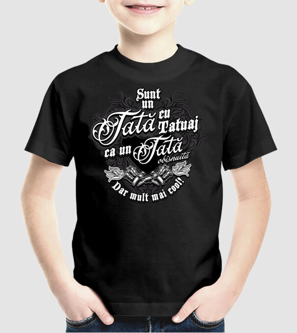 Sunt o mamă cu tatuaj, ca o mamă obișnuită, dar mult mai cool! model negru pe tricou