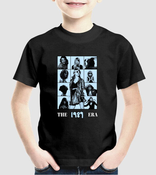 Taylor Swift ERAS blue model negru pe tricou