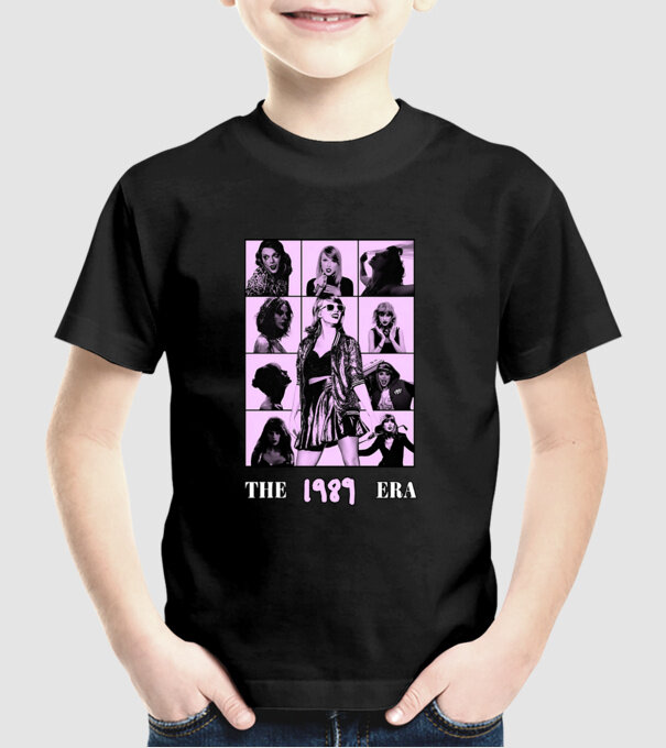 Taylor Swift ERAS lilac model negru pe tricou