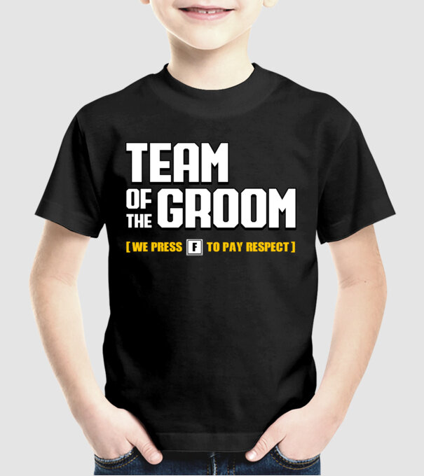 Team of the Groom model negru pe tricou