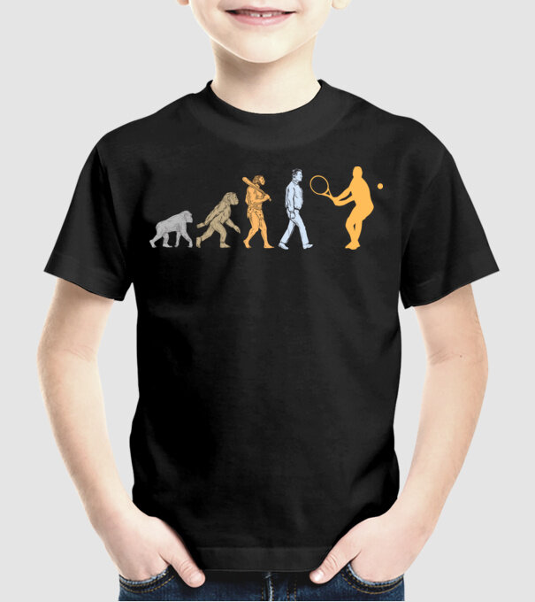 Tennis evolution model negru pe tricou