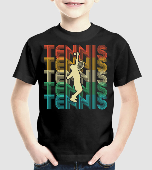 Tennis retro model negru pe tricou
