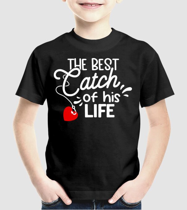 The best catch fehér model negru pe tricou