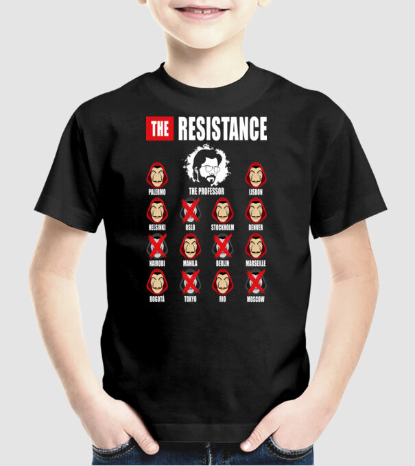 the resistance la casa de papel model negru pe tricou