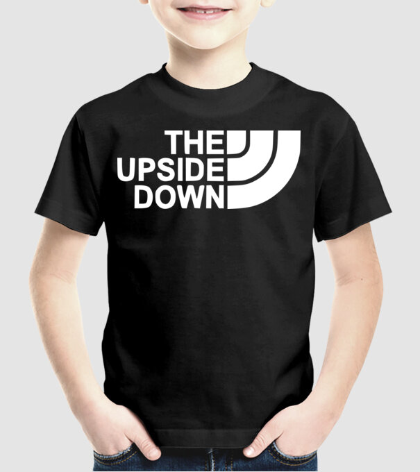 the upside down model negru pe tricou
