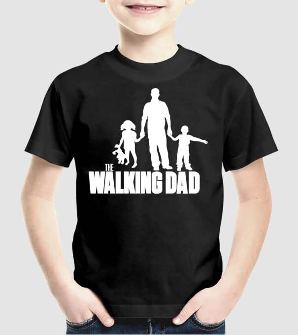 The Walking Dad model negru pe tricou