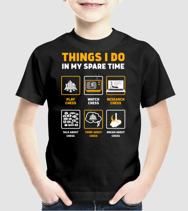 Things I do in my spare time model negru pe tricou