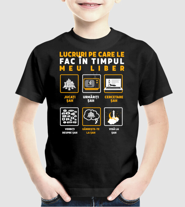 Things I do in my spare time EN model negru pe tricou