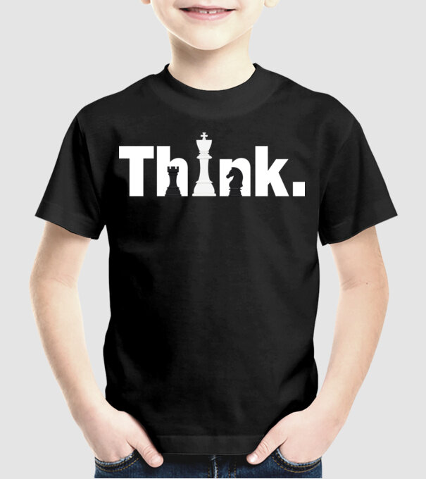 Think model negru pe tricou