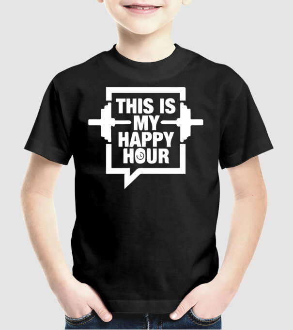 this is my happy hour model negru pe tricou