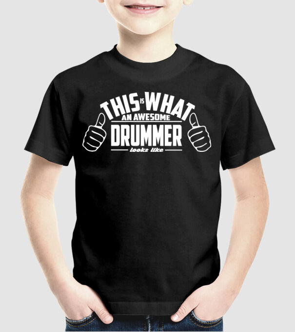 This is what an awesome drummer looks like model negru pe tricou