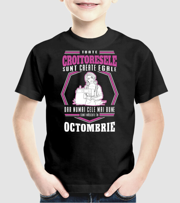 Toate croitoresele octombrie model negru pe tricou