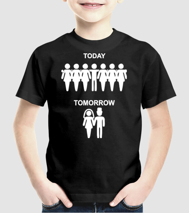 today tomorrow model negru pe tricou