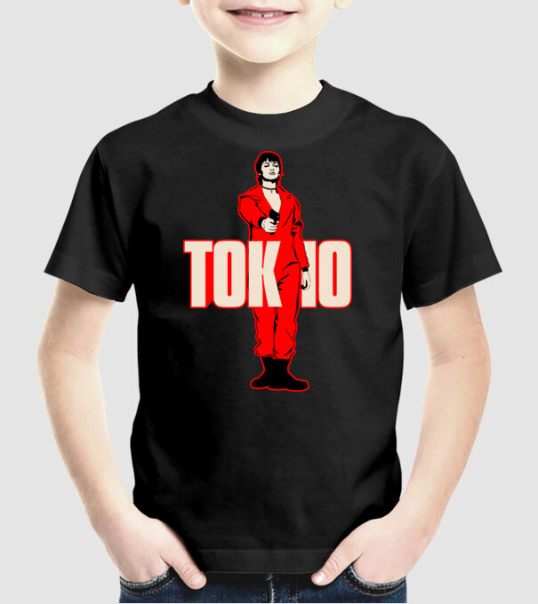 tokyo la casa de papel model negru pe tricou