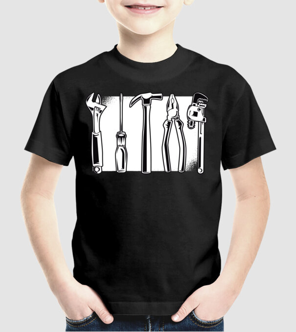 Tools model negru pe tricou