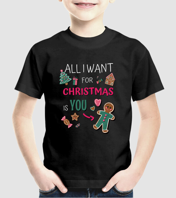 Tot ce-mi doresc de Crăciun să TE om Negro model negru pe tricou
