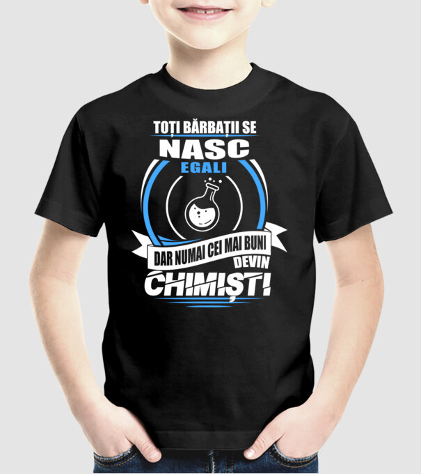 Toți bărbații se nasc egali chimiști model negru pe tricou