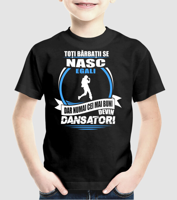 Toți bărbații se nasc egali dansatori model negru pe tricou