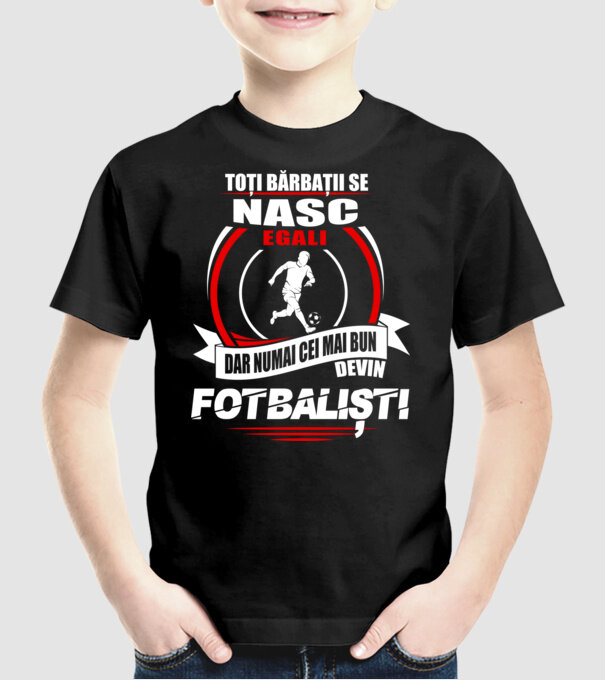 Toți bărbații se nasc egali fotbaliști model negru pe tricou
