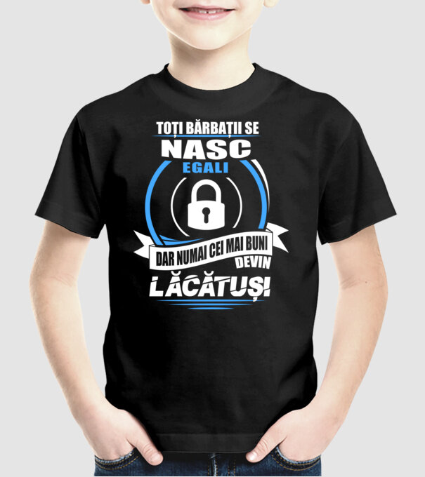 Toți bărbații se nasc egali lăcătuși model negru pe tricou