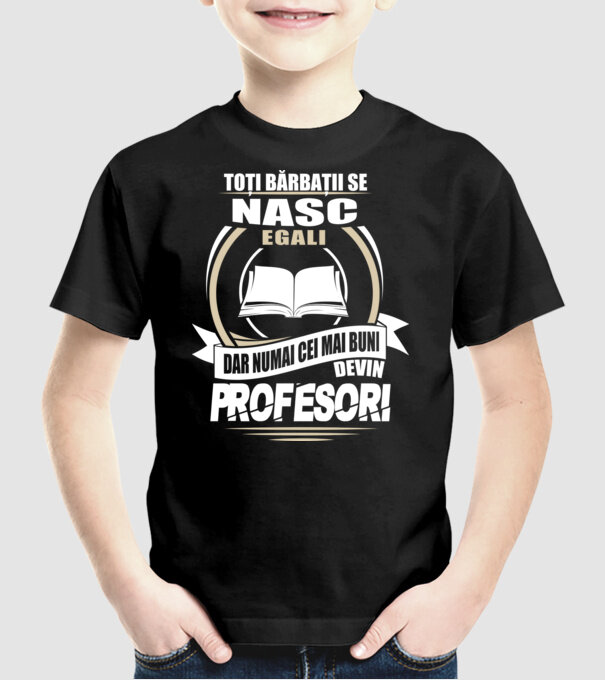 Toți bărbații se nasc egali profesori model negru pe tricou